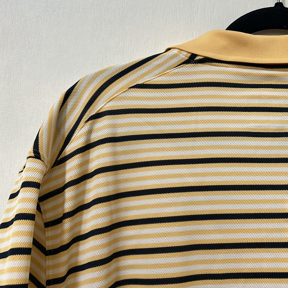 NIKE MENS POLO SHIRT DRY FIT SHORT SLEVEE GOLD STRIPED BLACK SZ XL NEW - Picture 4 of 11